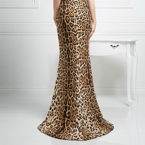 Sequined Bodice Straight Evening Dress CDS5235 - Picture 3 of 5